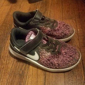 Girls Nike pink and black shoes size 13